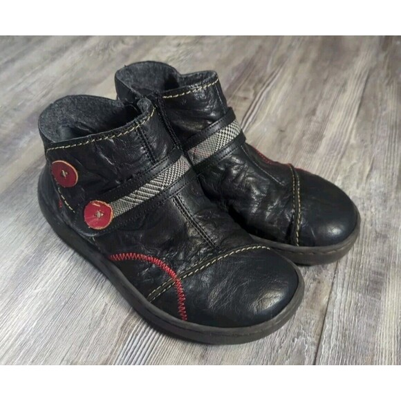 Rieker Shoes - Rieker Women's Simona 94 Leather Ankle Boots EU Size 37 US 6 Black Patchwork